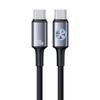  Cáp Sạc Nhanh Sợi Bọc Dù Siêu Bền USAMS SJ751 C to C Fast Charge Cable 240W (Colorful Light, 480Mbps, 1.2m) 