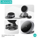  Đế Sạc Nhanh Không Dây USAMS CD234 15W 3 IN 1 Magnetic Wireless Charger Cho iPhone iWatch AirPods 