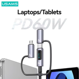  Cáp Sạc Đa Năng USAMS SJ713 60W 6in1 Digital Display (480Mbps) 