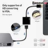  Đầu chuyển cổng HDMI sang VGA/ Audio AUX 3.5mm  Baseus HD Converter (1080p Digital HDMI Male to VGA Female Video Converter Audio Splitter for Laptop) 