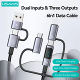  Cáp Sạc Đa Năng USAMS SJ713 60W 6in1 Digital Display (480Mbps) 