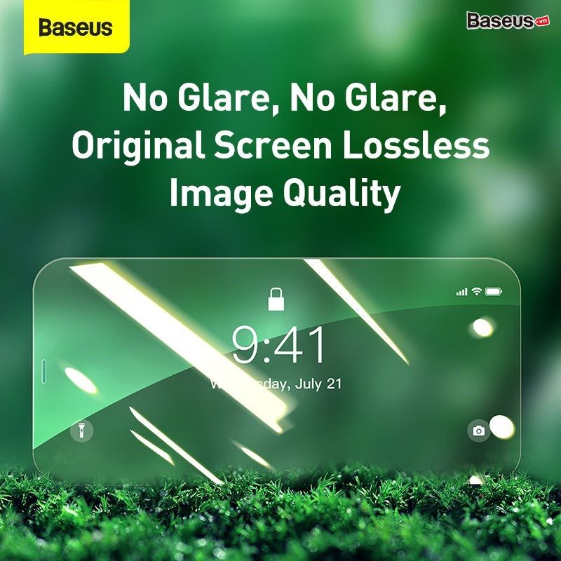  Kính cường lực chống ánh sáng xanh Baseus 0.3mm Eye Protection Full Coverage Tempered Glass Film 2020 dùng cho iPhone 12 Series  (2 miếng/hộp, 0.3mm, Chống ánh sáng xanh, bảo vệ mắt) 