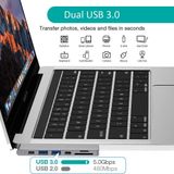  Hub chuyển và Mở rộng đa năng CHOETECH M14 7in1 Multifunctional Adapter (HUB-M14, Type C to HDMI, USB3.0x3, ThunderBolt3/ 40Gbps/ 100W, C 5Gbps, Micro SD/SD Card Reader) 