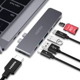  Hub chuyển và Mở rộng đa năng CHOETECH M14 7in1 Multifunctional Adapter (HUB-M14, Type C to HDMI, USB3.0x3, ThunderBolt3/ 40Gbps/ 100W, C 5Gbps, Micro SD/SD Card Reader) 