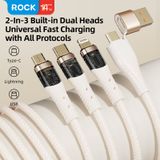  Cáp Sạc Nhanh 3 Đầu ROCK G20 Transparency Series 3 in 2 Multifunctional Fast Charging Cable 