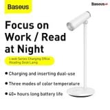  Đèn đọc sách để bàn chống mõi mắt, chống cận Baseus i-work Series Charging Office Reading Desk Lamp (1800mAh ,40+ hours, 3 mode Color, Spotlight) 
