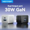  Bộ Sạc Nhanh C+A Kèm Cáp C to C VENTION FEQ 30W (GaN Charger) 