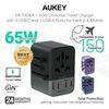  Củ Sạc Du Lịch 4C+1A AUKEY PA-TA08A 65W (US/AU/UK/EU, + AC Socket) 