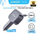  Tẩu Sạc Ô Tô 1C ANKER A2738 75W (With Built-In Retractable Type-C Cable, ActiveShield™ 3.0) 