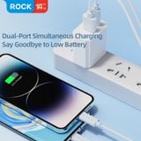  Củ Sạc Nhanh ROCK T43 Dual Port A+C PD 20W 