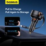  Tẩu Sạc Nhanh Kèm Cáp Dây Rút Baseus Enjoyment Pro Car Charger U+Retractable 