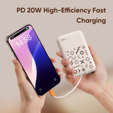  Pin Dự Phòng ROCK P28 with Cable 10000mAh 20W (Tích Hợp Nam Châm Giữ Điện Thoại) 