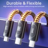  Cáp Sạc Nhanh Đa Năng USB to L+M+C ROCK Touch Series 100W/3.5A (1.2m) 