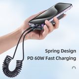  Cáp Sạc Nhanh C to C ROCK Spring Coil 60W (1.5M, 3A, Nylon Braided) 