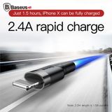  Cáp sạc nhanh, truyền dữ liệu tốc độ cao Baseus Cafule Lightning cho iPhone/ iPad ( 2.4A, Sạc nhanh, Siêu bền) 