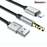  Cáp chuyển cổng Lightning sang Audio AUX 3.5mm + USB Baseus L34 cho iPhone/ iPad (Lightning 8 Pin to 3.5mm USB Audio Cord) 