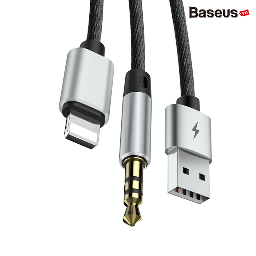 Cáp chuyển cổng Lightning sang Audio AUX  + USB Baseus L34 (8 Pin –  Promax Studio