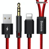  Cáp chuyển cổng Lightning sang Audio AUX 3.5mm + USB Baseus L34 cho iPhone/ iPad (Lightning 8 Pin to 3.5mm USB Audio Cord) 