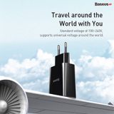  Combo cốc sạc và cáp sạc Baseus Speed Mini Dual U Travel Charger 10.5W Black Charging Sets (With Mini White Cable USB For iP 2.4A 1m) 