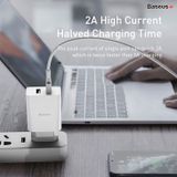  Combo cốc sạc và cáp sạc Baseus Speed Mini Dual U Travel Charger 10.5W Black Charging Sets (With Mini White Cable USB For iP 2.4A 1m) 