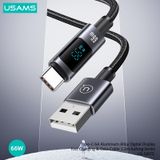  Cáp sạc nhanh USAMS SJ673 Type-C 6A Aluminum Alloy Digital Display Sufeng Series (USB to Type C) 