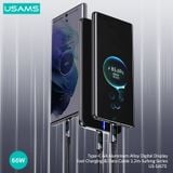  Cáp sạc nhanh USAMS SJ673 Type-C 6A Aluminum Alloy Digital Display Sufeng Series (USB to Type C) 