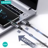  Cáp sạc nhanh USAMS SJ673 Type-C 6A Aluminum Alloy Digital Display Sufeng Series (USB to Type C) 