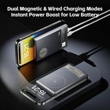 Pin Dự Phòng Không Dây Tích Hợp Nam Châm ROCK Retro 10000mAh 20W (15W Wireless Charging) 