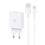  Combo Củ Sạc Nhanh USAMS CC083 18W (QC3.0, Kèm Cáp Micro USB/Lightning/Type-C) 