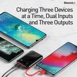  Pin dự phòng sạc nhanh tích hợp cáp sạc đeo tay Baseus Mini S Digital Display (3A/15W, PD/QC, 10,000mAh Power Bank with Lightning/ Type C Cable) 
