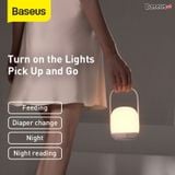  Đèn ngủ tiện dụng Baseus Moon-white Dimming Portable Lamp (Di động, Pin sạc 30 giờ hoạt động, 3000k/4000k/5000k độ sáng dễ chịu) 