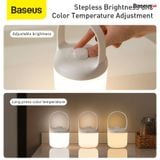  Đèn ngủ pin sạc mini Baseus Moon White Series - Knob Stepless Dimming (1800mAh, Điều chỉnh cường độ và Tone màu ánh sáng, Portable Lamp) 