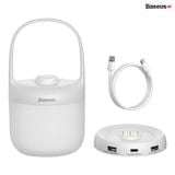  Đèn ngủ pin sạc mini Baseus Moon White Series - Knob Stepless Dimming (1800mAh, Điều chỉnh cường độ và Tone màu ánh sáng, Portable Lamp) 