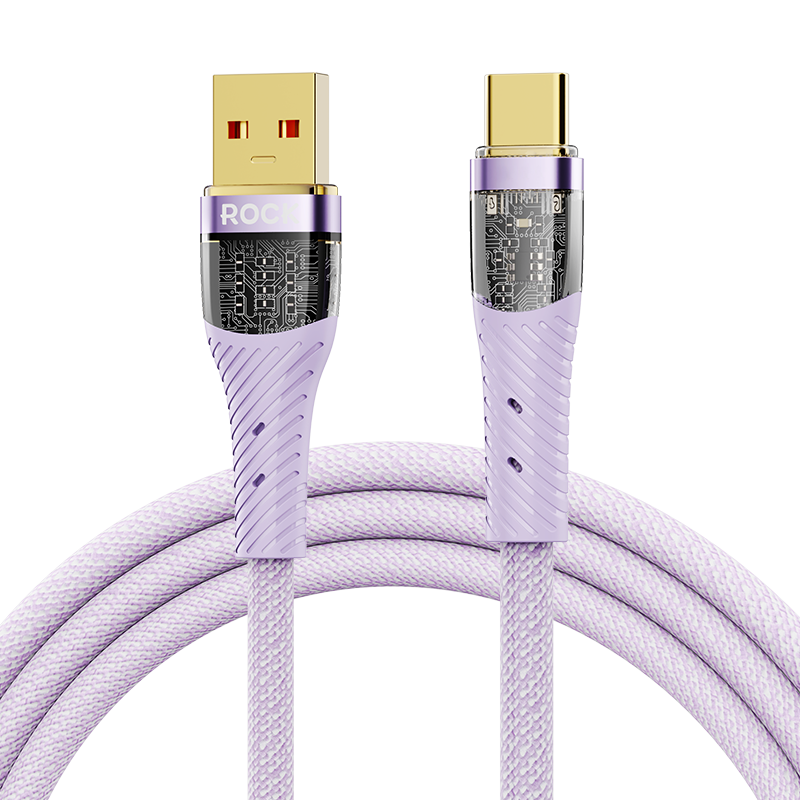  Cáp Sạc Nhanh C to C/USB to C ROCK Z21 Transparency Series 100W/6A (1.2m) 