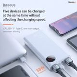  Pin dự phòng sạc nhanh Baseus Mulight PD/QC 3.0 Quick Charge cho Smartphone/ Tablet/ Macbook ( 20000mAh / 30000mAh, 18W / 33W PD  QC3.0 , 4*Port USB+ Type C in/out, LED Display) 