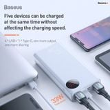  Pin dự phòng sạc nhanh Baseus Mulight PD/QC 3.0 Quick Charge cho Smartphone/ Tablet/ Macbook ( 20000mAh / 30000mAh, 18W / 33W PD & QC3.0 , 4*Port USB+ Type C in/out, LED Display) 