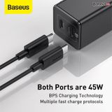  Bộ sạc nhanh đa năng, nhỏ gọn Baseus GaN2 Quick Charger 45W (Type C/ USB Port , PD/QC3.0/ SCP/ FCP/ AFC/ BPS II Quick charger support, with C to C Cable) 