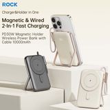  Pin Sạc Dự Phòng Không Dây Tích Hợp Nam Châm ROCK P20 Pro/P30 Pro Magnetic Holder Wireless (10000mAh, 20W/30W) 