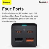  Bộ sạc nhanh tích hợp dây nguồn nối dài Baseus GaN3 Pro Desktop Powerstrip 5 in 1 65W/100W (USB*2, Type C*2, AC 100V-240V, Quick Charger) 