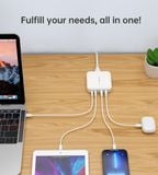  Củ sạc đa năng Choetech PD8008 GaN 100W 4 Ports (USBx2 + Type C x 2, Desktop Charger) 
