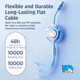  Cáp Sạc Nhanh 3-In-1 ROCK Doraemon USB TO L+M+C Retractable Cable (3.5A, 1.1M) 