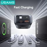  Củ Sạc Nhanh 2C+1A GaN USAMS CC297 30W (With Type-C Rectangle Built-in cable) 