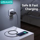  Củ Sạc Nhanh 2C+1A GaN USAMS CC297 30W (With Type-C Rectangle Built-in cable) 