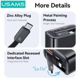  Củ Sạc Nhanh 2C+1A GaN USAMS CC297 30W (With Type-C Rectangle Built-in cable) 