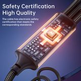  Cáp Sạc Nhanh Đa Năng USB to L+M+C ROCK Touch Series 100W/3.5A (1.2m) 