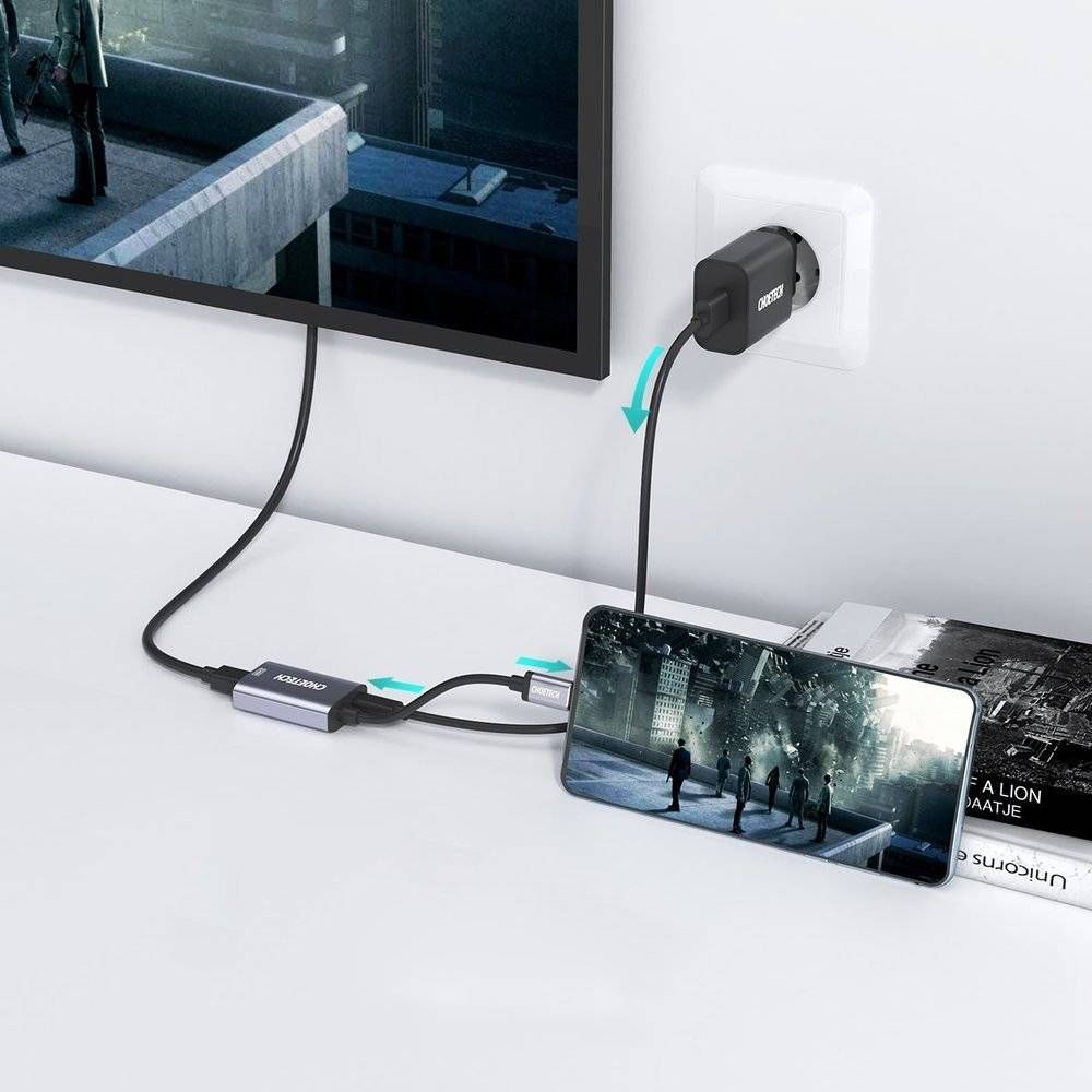  Bộ chuyển đổi Type C sang Mini DP Choetech M06 4k@60Hz Adapter (HUB-M6, USB-C to Mini Display Port  Type C PD Charging) 