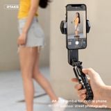  Gậy chụp ảnh tích hợp Gimbal chống Rung và Tripod cho điện thoại Rtako Q09 Mini Electric Gimbal Stabilizer (with Tripod, AR Detachable Light, Bluetooth Remote Control) 