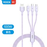  Cáp Sạc Nhanh Đa Năng USB to L+M+C ROCK Touch Series 100W/3.5A (1.2m) 
