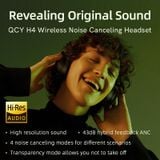  Tai Nghe Chụp Tai Không Dây QCY H4 ANC (Bluetooth v5.3, 70H, ANC, Hi-Res Audio, ENC) 