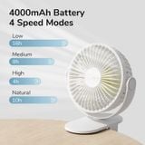  Quạt Kẹp Đa Năng JISULIFE FA29A Cao Cấp Mát 360 Độ 4000mAh 